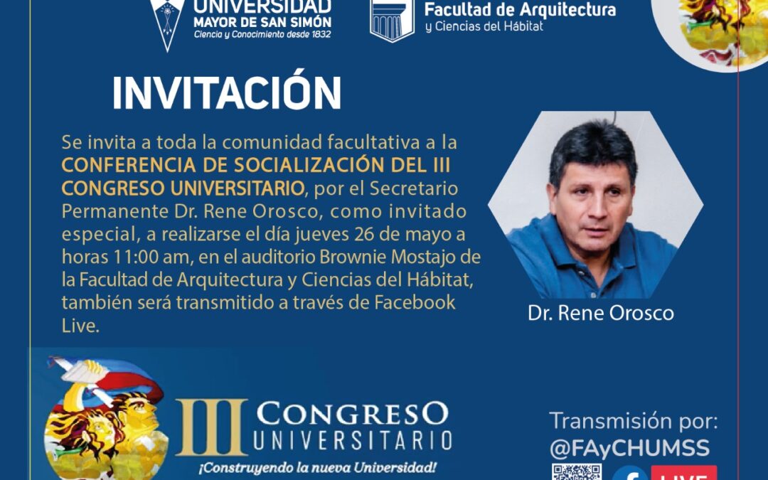 Invitación «Conferencia de Socialización del III Congreso Universitario