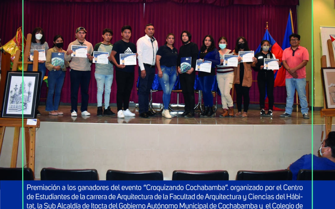 Premiación a los ganadores del evento «Croquizando Cochabamba»